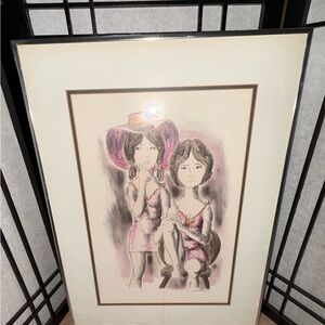 Framed Art Print with Pink and Black Accents